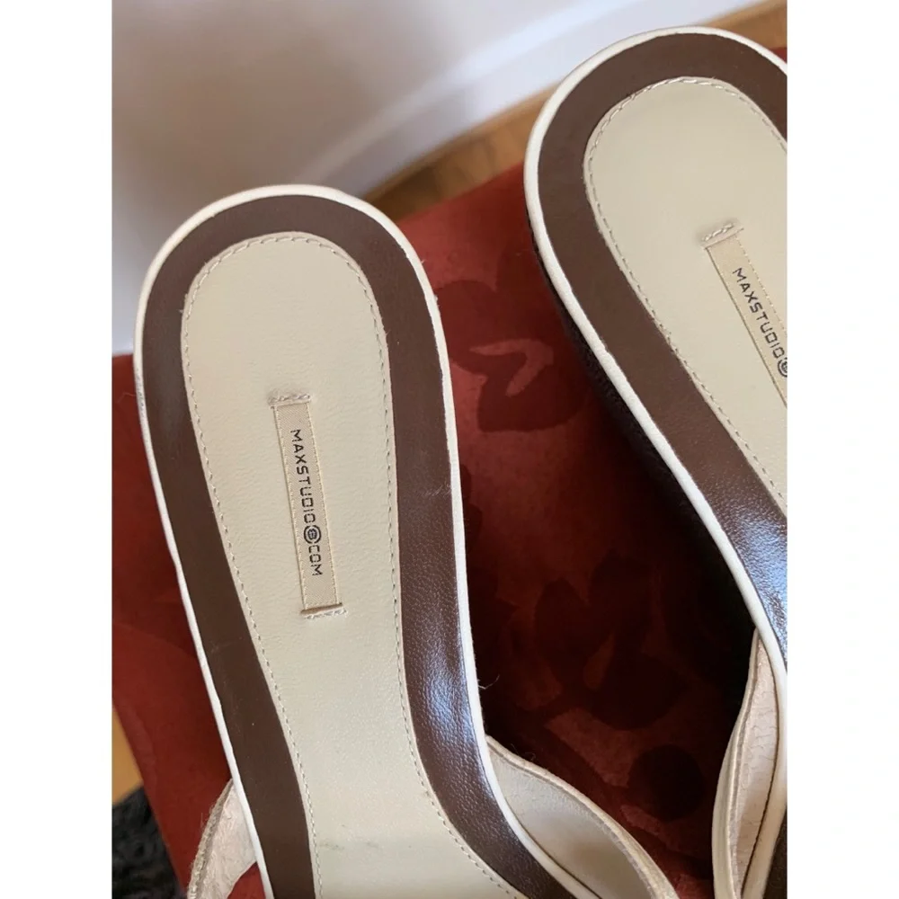 Max Studio off white wedge sandals 7
